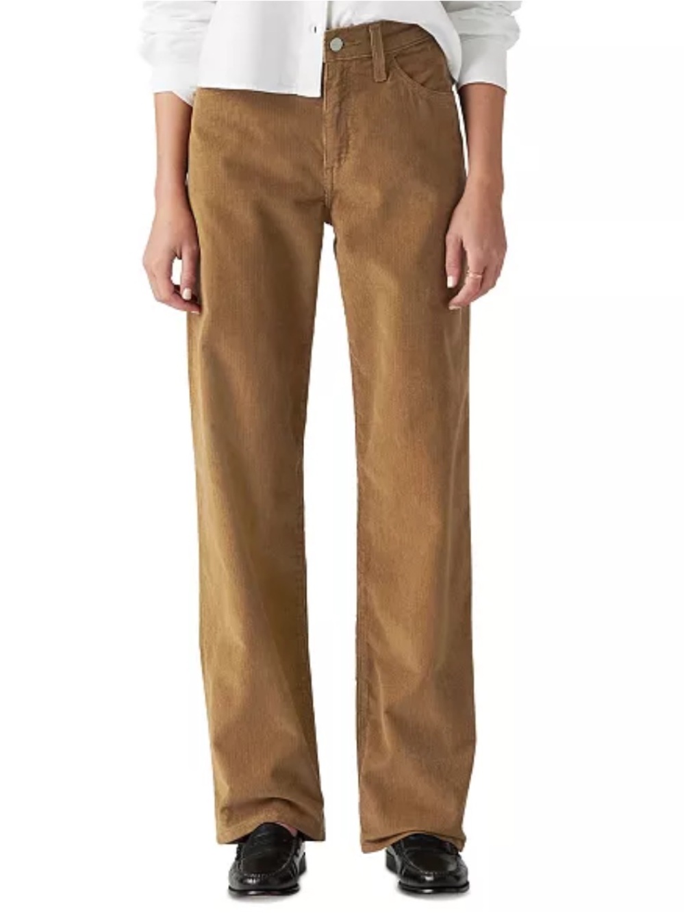 Levi's '94 Baggy Cotton Mid-Rise Corduroy Pants Women’s 24 Camel Fall